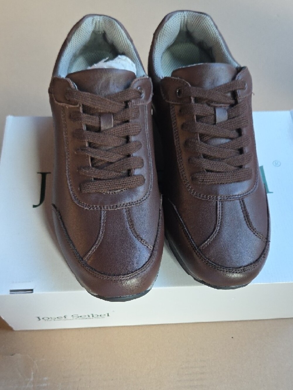 Josef Seibel Size 7 Men's Dark Brown Leather Lace-Up Sneaker NEW - Picture 5 of 9